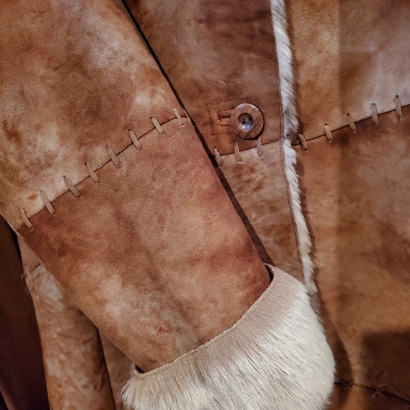 Faux Suede and Fur Lined Coat - Picture 2 of 4